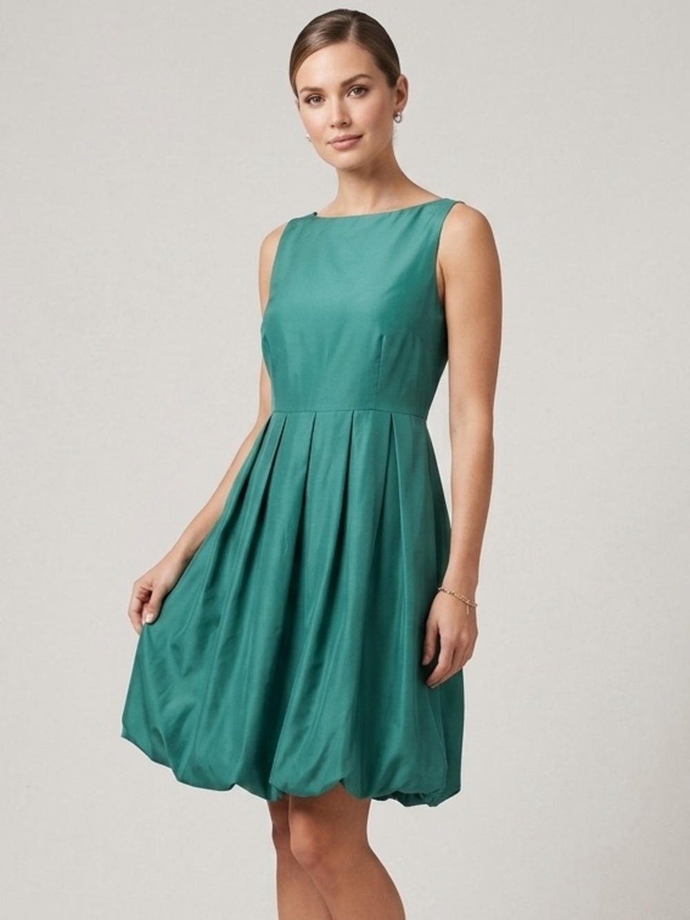 Martin + Osa Emerald Silk Bubble Hem Dress Size 2 60s Inspired